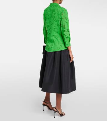 Blusa de algodón con bordado inglés | Carolina Herrera