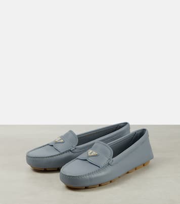 Mocassini in pelle con logo | Prada