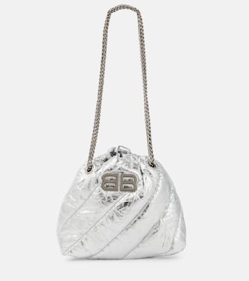 Schultertasche Crush Mini aus Metallic-Leder | Balenciaga