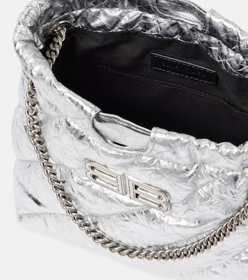 Schultertasche Crush Mini aus Metallic-Leder | Balenciaga