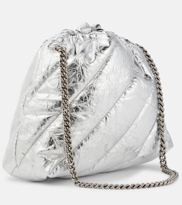 Schultertasche Crush Mini aus Metallic-Leder | Balenciaga
