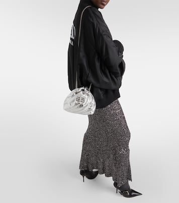 Schultertasche Crush Mini aus Metallic-Leder | Balenciaga