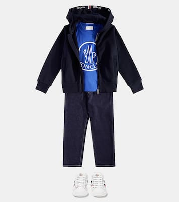 Felpa in cotone con zip e cappuccio | Moncler Enfant