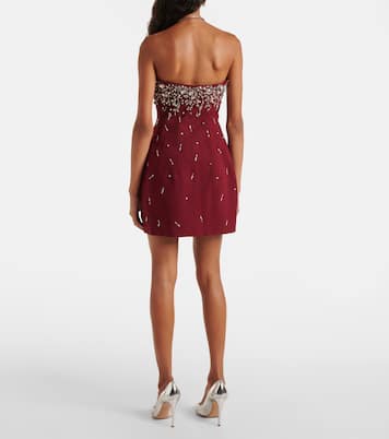 Abito corto bustier Arta in crêpe con cristalli | Simkhai