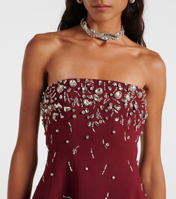 Abito corto bustier Arta in crêpe con cristalli | Simkhai