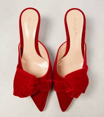 Mules in velluto con fiocco | Gianvito Rossi