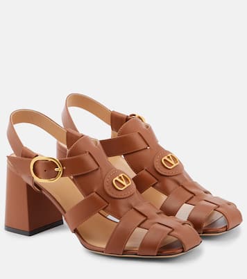 VLogo Signature 75 leather fisherman sandals | Valentino Garavani