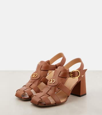 VLogo Signature 75 leather fisherman sandals | Valentino Garavani