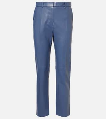 Pantaloni regular Coleman in pelle a vita media | Joseph