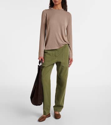 Tote Bindle Large aus Veloursleder | The Row