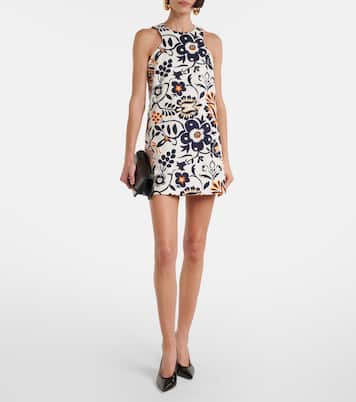 Racer printed cotton poplin minidress | La DoubleJ
