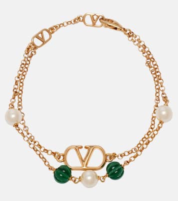 VLogo beaded Swarovski® pearls bracelet | Valentino