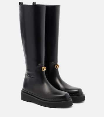 VLogo leather knee-high boots | Valentino Garavani