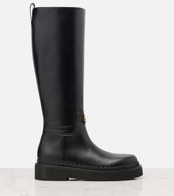 VLogo leather knee-high boots | Valentino Garavani