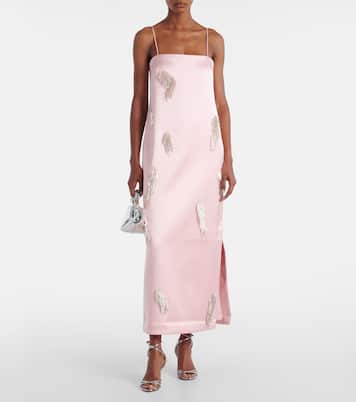 Vestido lencero Cindy de satén adornado | Alémais
