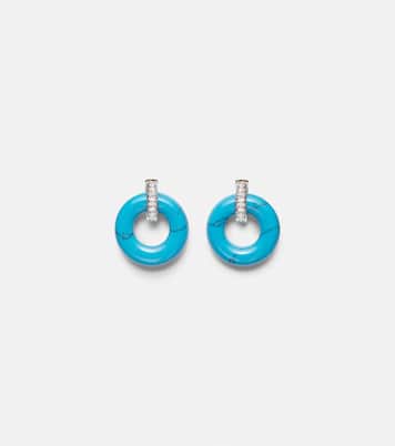 Boucles d’oreilles en or 14 ct, turquoise et diamants | Mateo