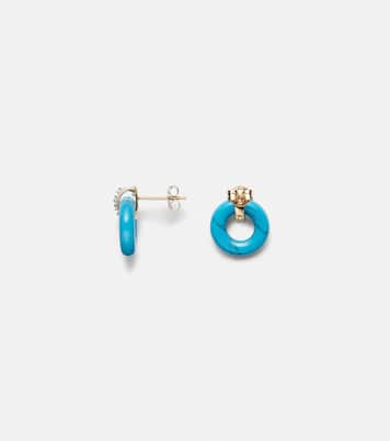 Boucles d’oreilles en or 14 ct, turquoise et diamants | Mateo