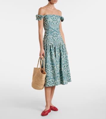 Siembra embroidered cotton midi dress | Agua by Agua Bendita