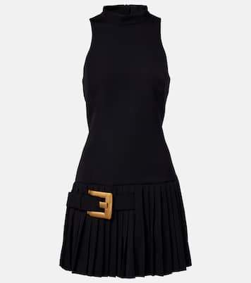 Pleated virgin wool minidress | Balmain
