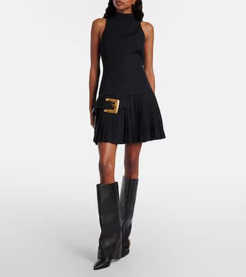 Pleated virgin wool minidress | Balmain