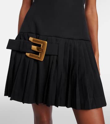 Pleated virgin wool minidress | Balmain