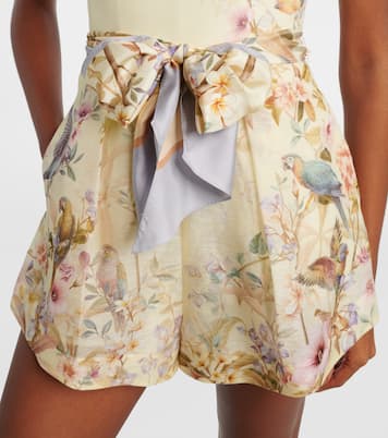 Rebellion floral linen and silk romper | Zimmermann
