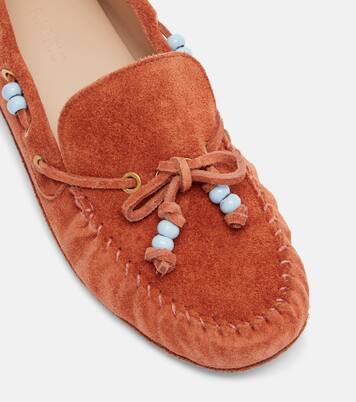 Verzierte Segelschuhe aus Veloursleder | Farm Rio