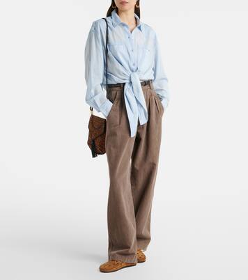 Nadine cotton and linen wide-leg pants | Marant Etoile