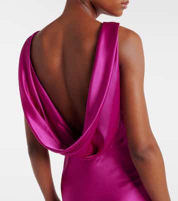 Open-back silk-blend satin maxi dress | Nina Ricci