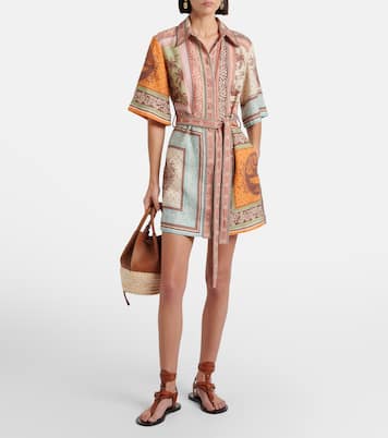Alberta printed linen shirt dress | Alémais