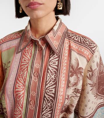 Alberta printed linen shirt dress | Alémais