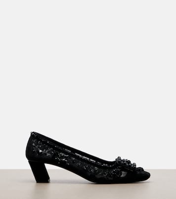 Belle Vivier embellished lace pumps | Roger Vivier