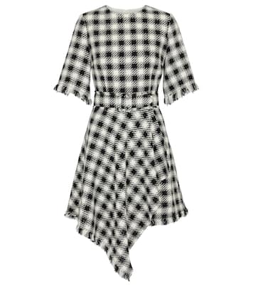 Checked asymmetric minidress | Oscar de la Renta