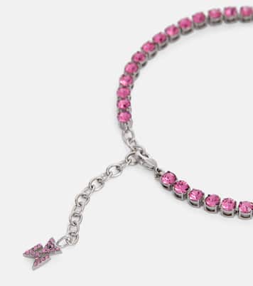 Cavigliera Tennis in argento con cristalli | Amina Muaddi
