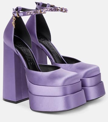 Escarpins Medusa Aevitas à plateau en satin | Versace