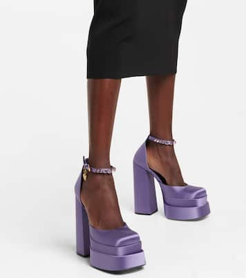 Escarpins Medusa Aevitas à plateau en satin | Versace