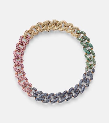 Pulsera Rainbow Medium de oro 18 ct con piedras | Shay Jewelry