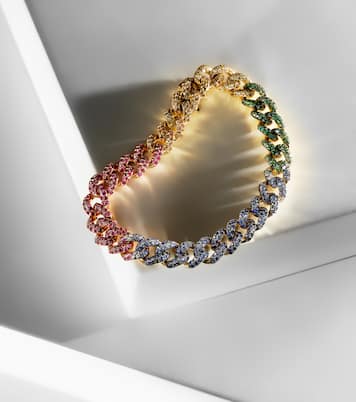 Pulsera Rainbow Medium de oro 18 ct con piedras | Shay Jewelry