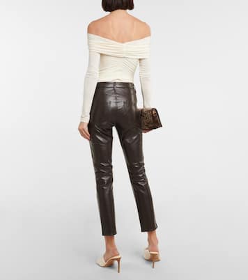 Jolene high-rise slim-fit leather-blend pants | Citizens of Humanity