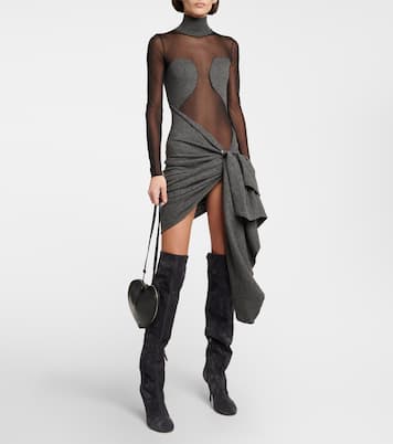 Mesh and wool draped minidress | Alaïa