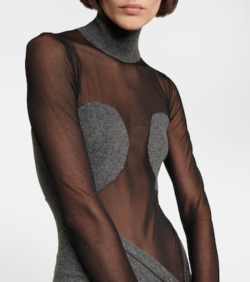 Mesh and wool draped minidress | Alaïa
