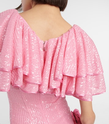 Vestido corto con lentejuelas y volantes | Rotate