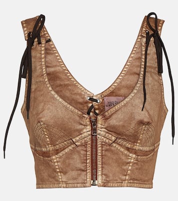 x KNWLS - Top cropped in denim | Jean Paul Gaultier