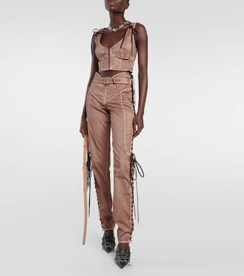 x KNWLS - Top cropped in denim | Jean Paul Gaultier
