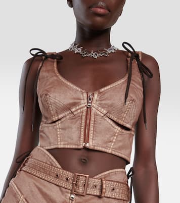 x KNWLS - Top cropped in denim | Jean Paul Gaultier