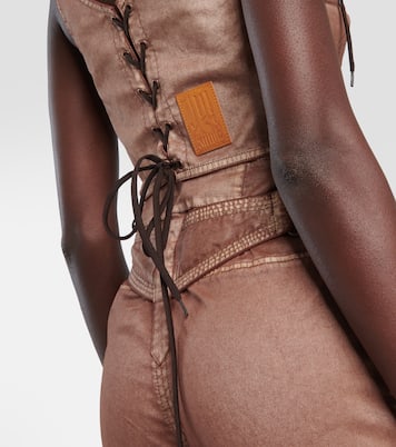x KNWLS - Top cropped in denim | Jean Paul Gaultier