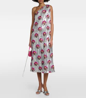 One-Shoulder-Midikleid Roy mit Pailletten | La DoubleJ