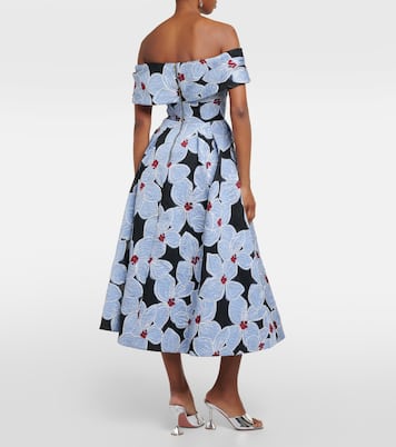 Georgina floral-embroidered midi dress | Rebecca Vallance