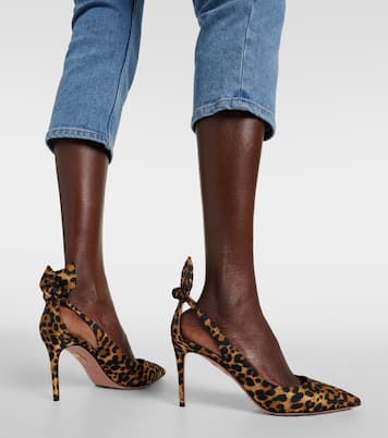 Bow Tie 85 leopard-print pumps | Aquazzura