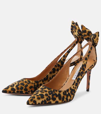 Bow Tie 85 leopard-print pumps | Aquazzura